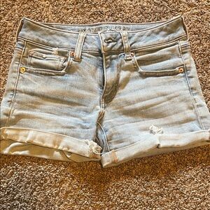 American Eagle Outfitters Women's Faded Blue Jean Shorts